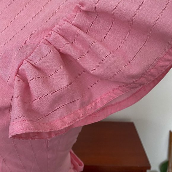 Vintage 40s Metal Zipper Pink Maxi Prairie Day Dress • Size XS - Picture 5 of 7